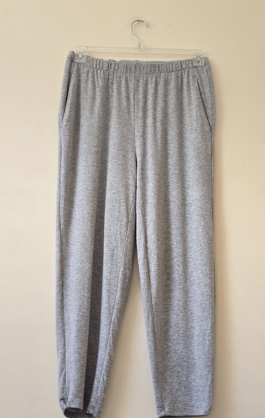 Eileen Fisher Pull-On Ankle Slouchy Lounge Pants Heather Gray SzS Tencel Blend